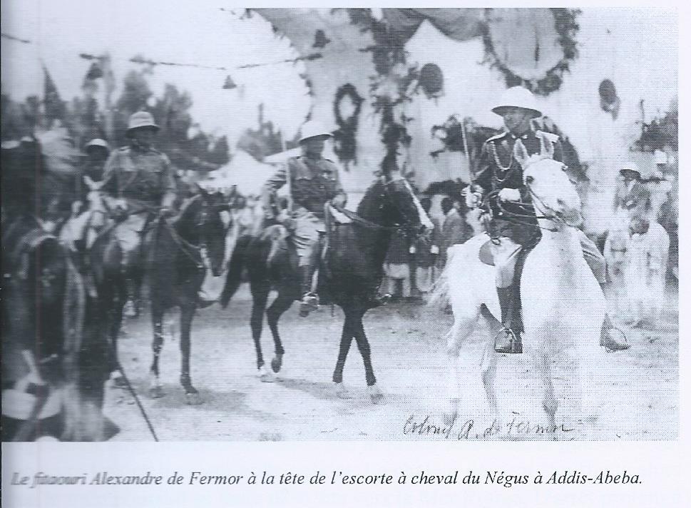 Александр Фермор во главе эскорта Негуса в Аддис-Абебе